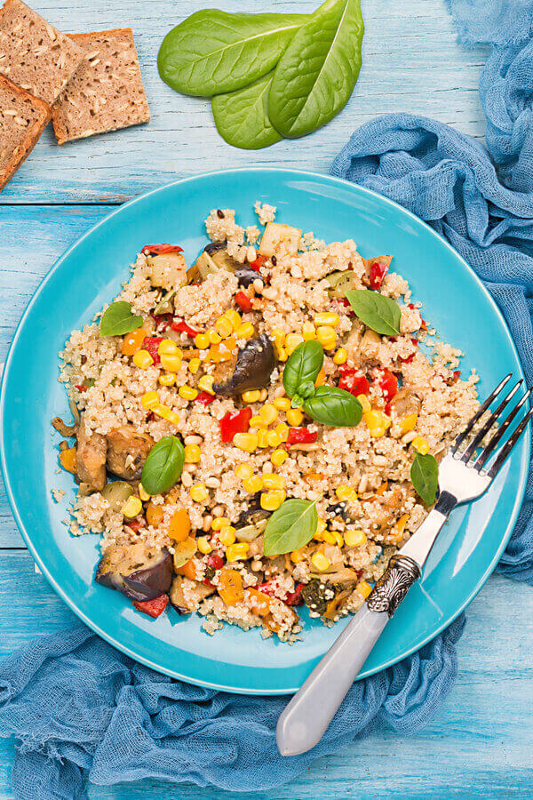 Quinoa With Corn And Basil Recipe | CDKitchen.com