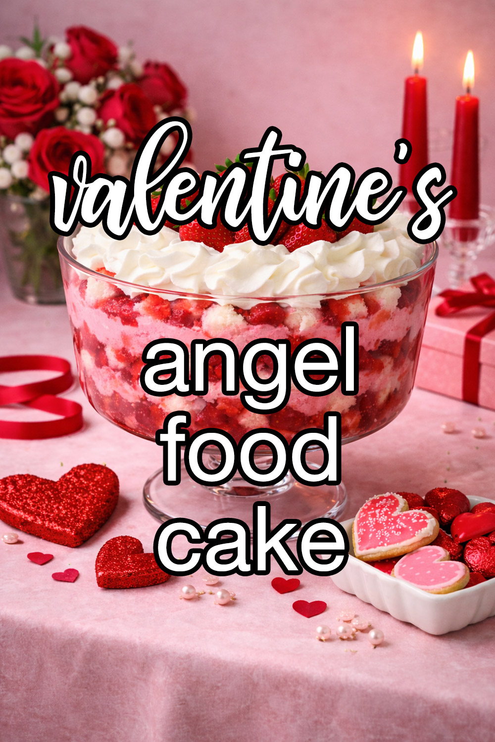 Pink Valentine's Angel Food Cake Recipe