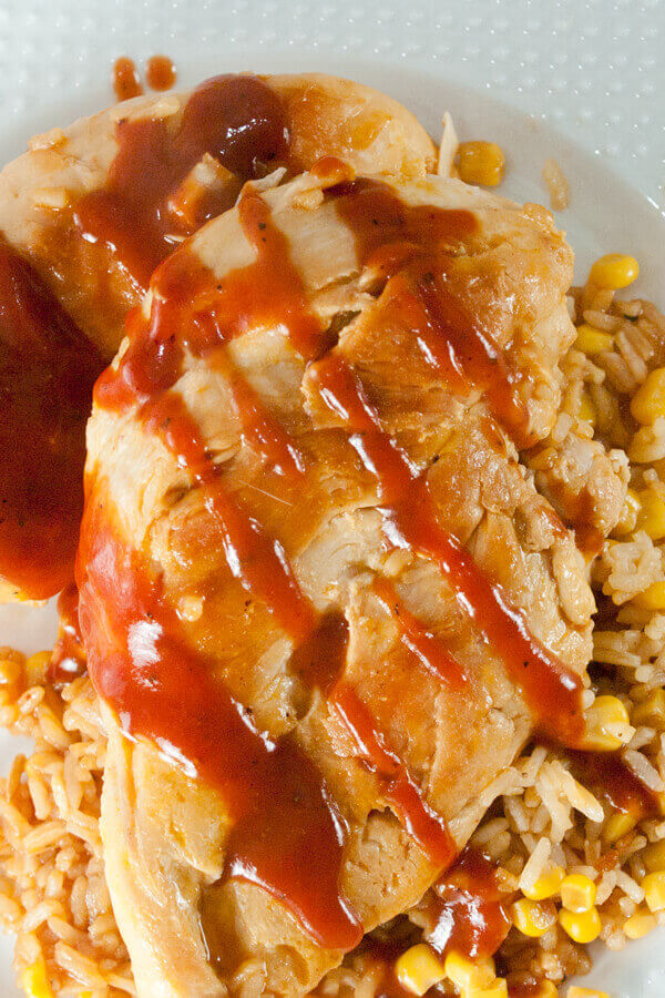 Barbecue Chicken and Rice Skillet Recipe | CDKitchen.com