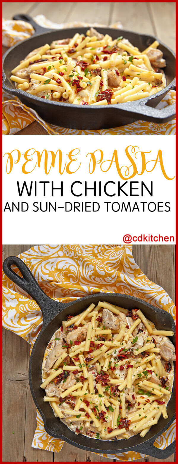 Patrick Swayze's Penne With Chicken And Sun Dried Tomatoes Recipe
