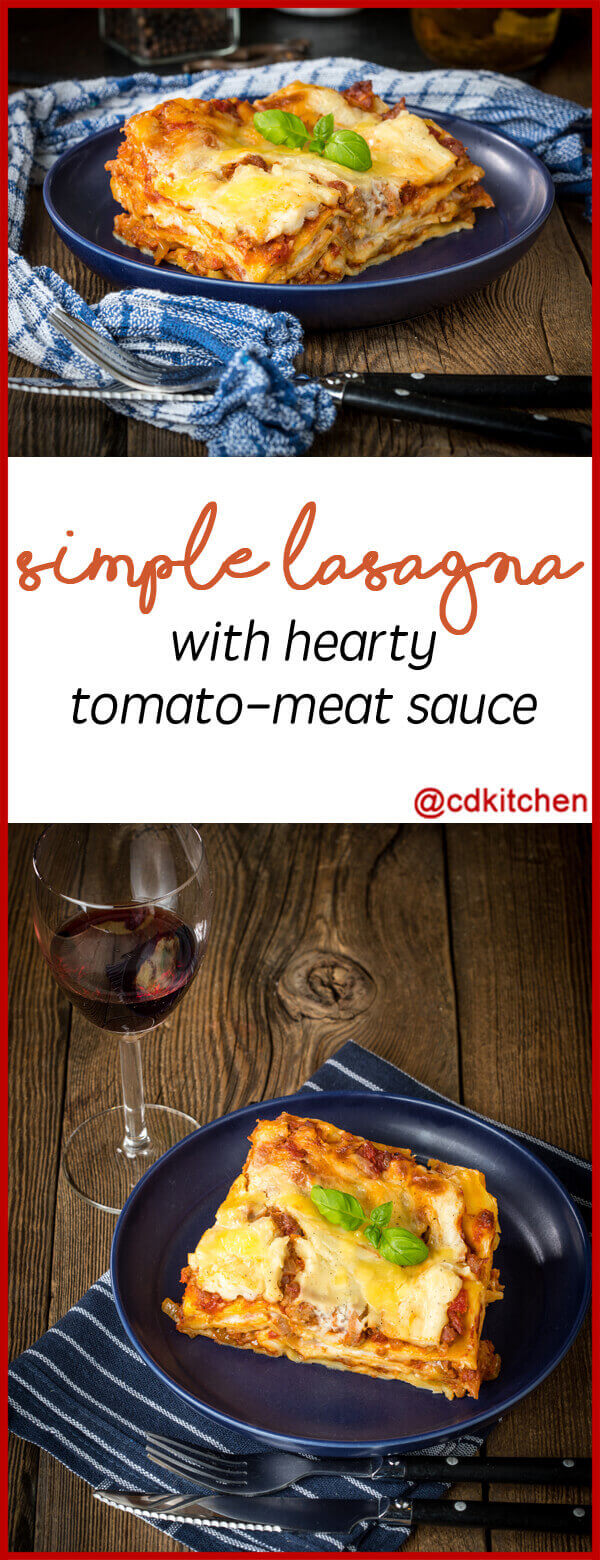 Simple Lasagna With Hearty Tomato-Meat Sauce Recipe