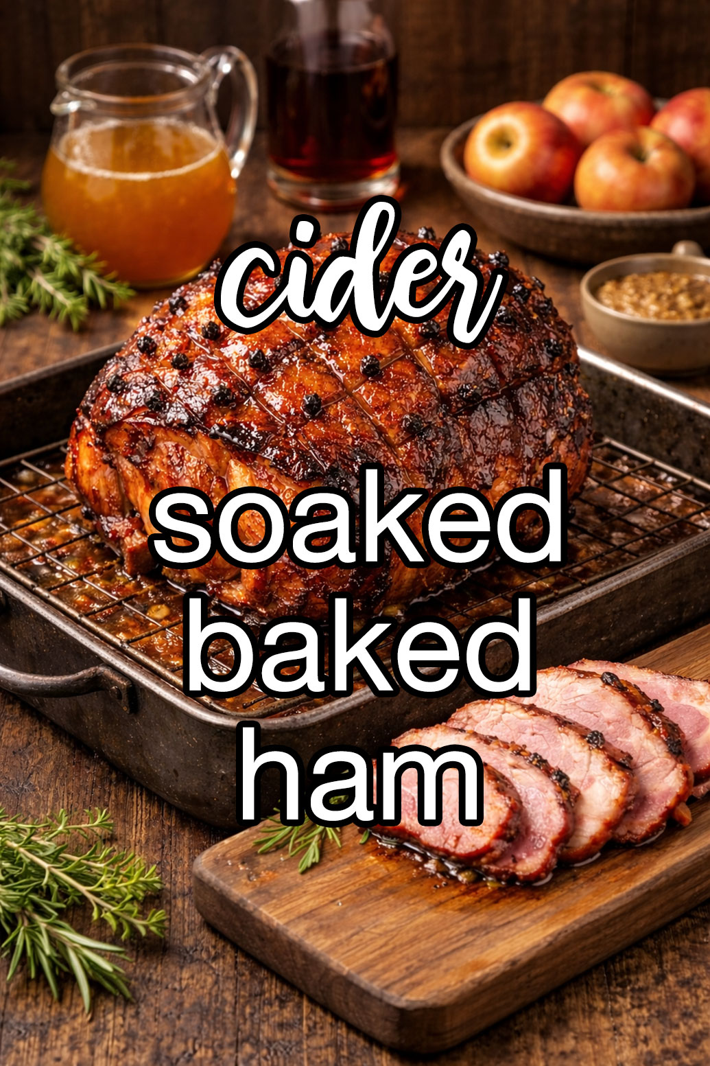 Cider-Soaked Baked Ham With Honey-Rum Glaze Recipe