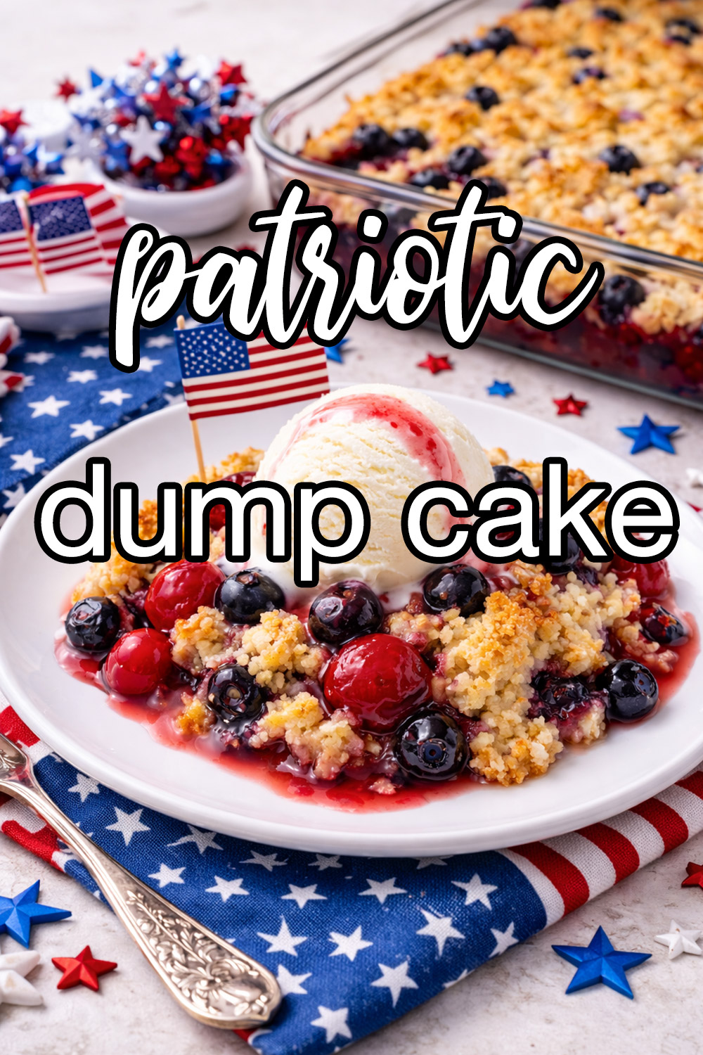 Red, White And Blue Dump Cake Recipe