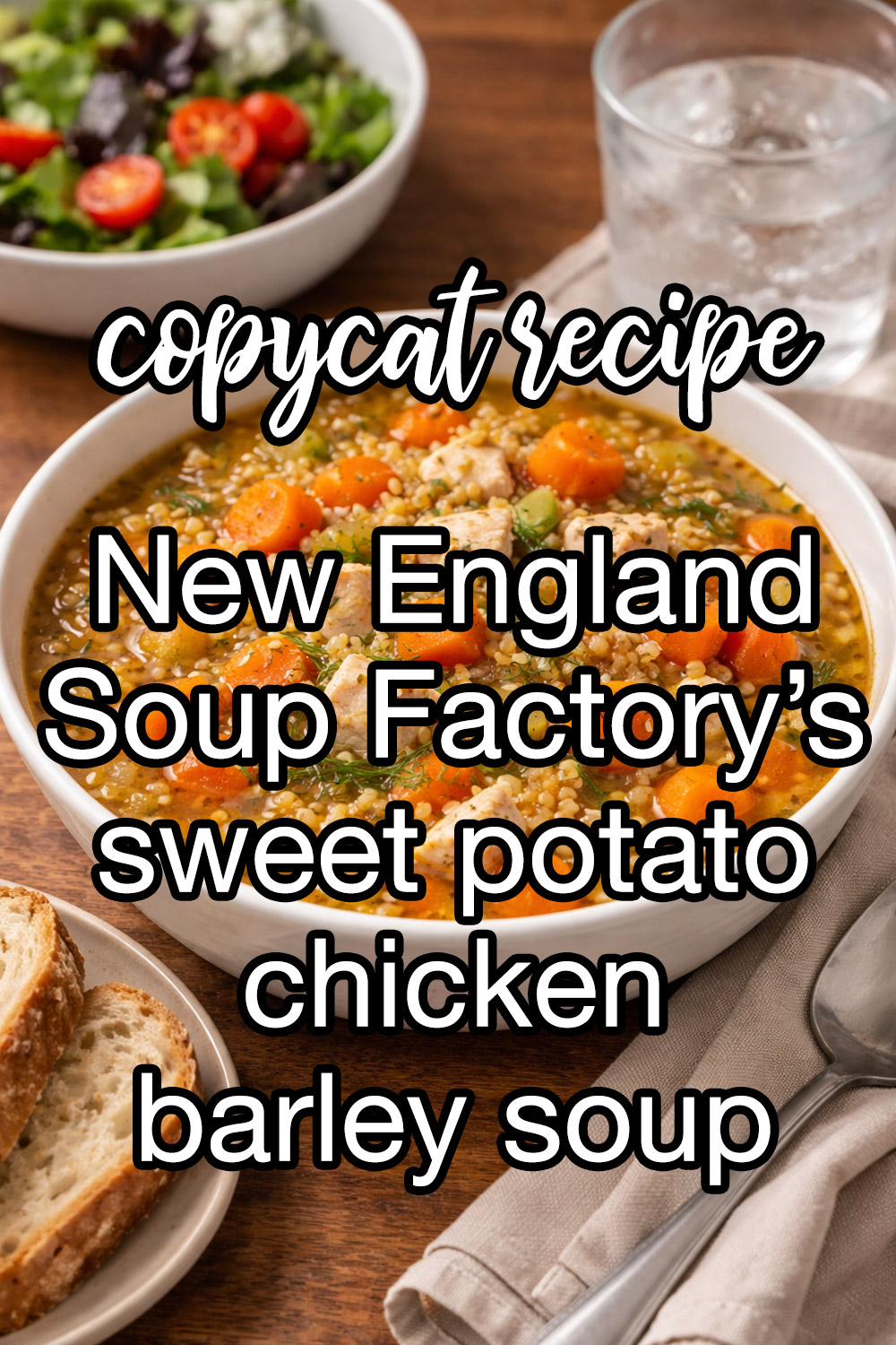 New England Soup Factory's Sweet Potato Chicken Barley Soup Recipe