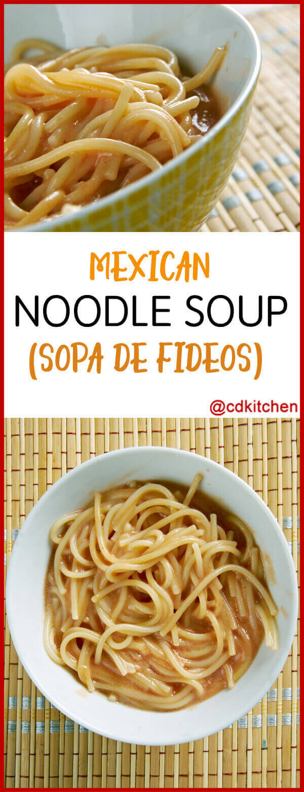 Mexican Noodle Soup (Sopa De Fideos) Recipe | CDKitchen.com