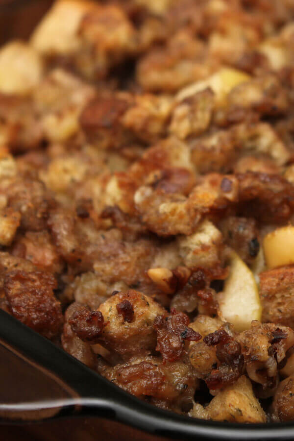 Crock Pot Apple Sausage Stuffing Recipe | CDKitchen