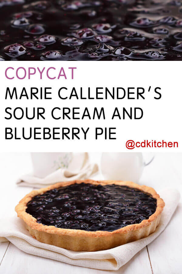 Marie Callender's Sour Cream And Blueberry Pie Recipe
