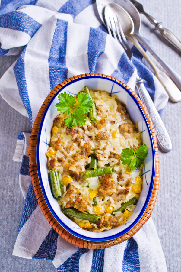 Cheesy Rice And Beef Casserole Recipe