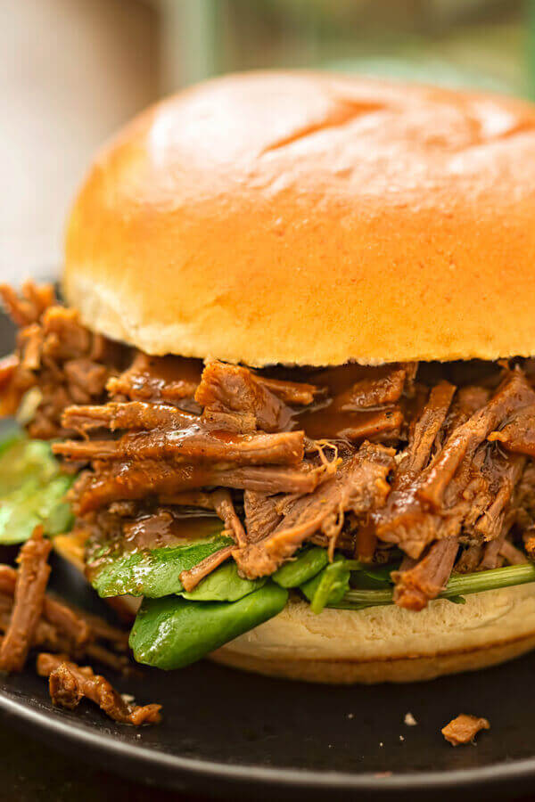 Mile-High Shredded Beef Sandwiches Recipe
