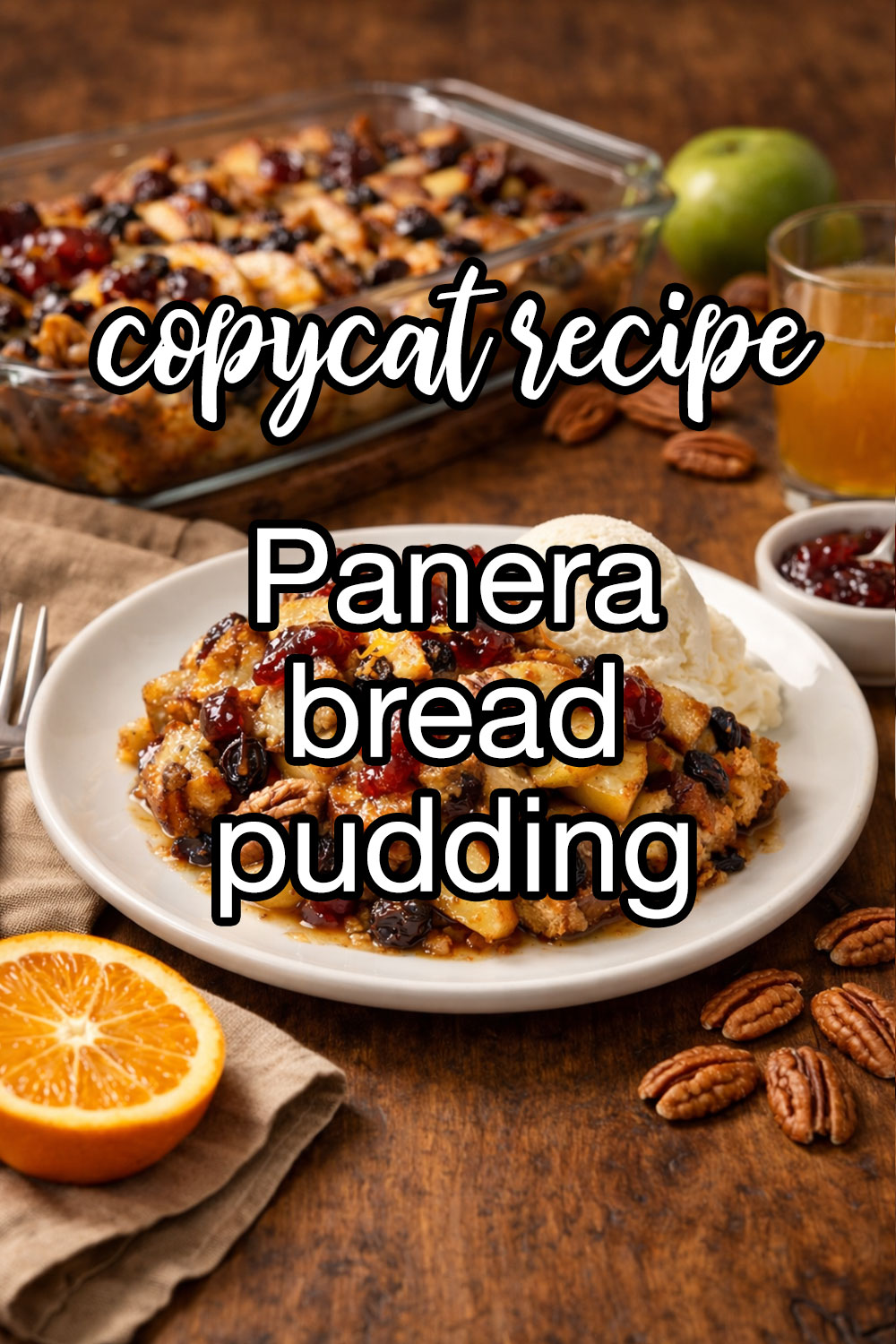 Panera Bread Pudding With Apples, Pecans And Raisins Recipe