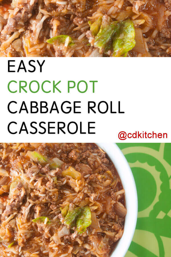 Easy Crock Pot Cabbage Roll Casserole Recipe | CDKitchen.com