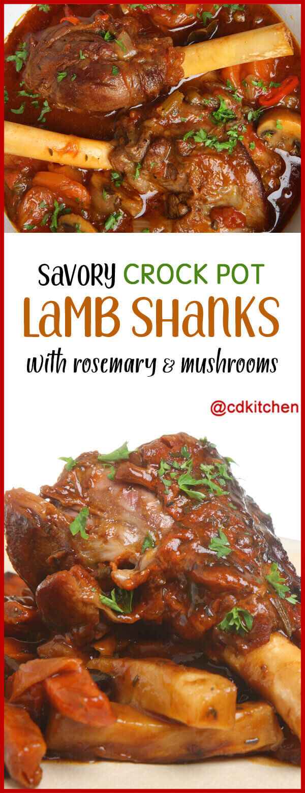 Crock Pot Savory Lamb Shanks With Rosemary And Mushrooms Recipe ...