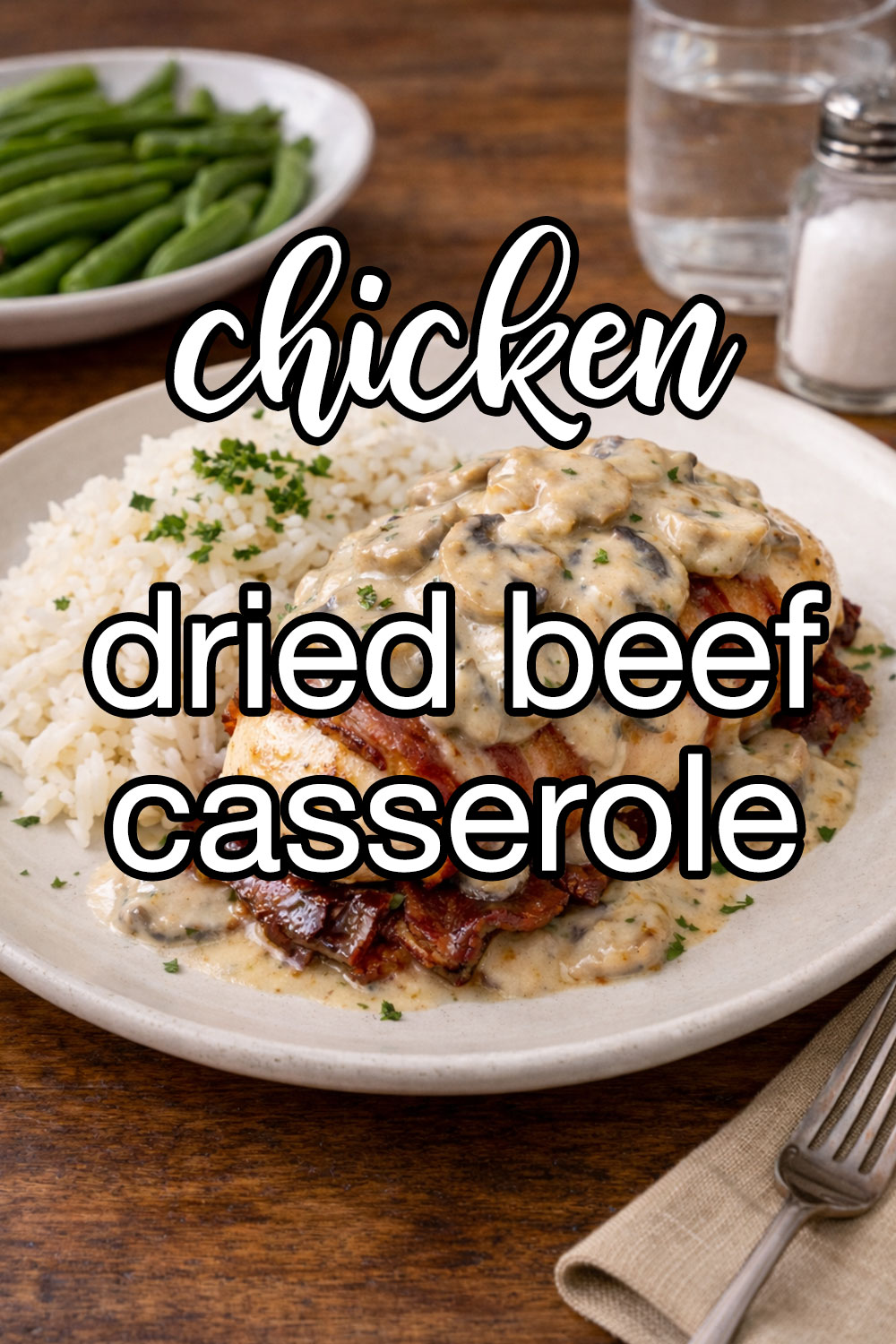 Chicken and Dried Beef Casserole with a Mushroom Sauce Recipe