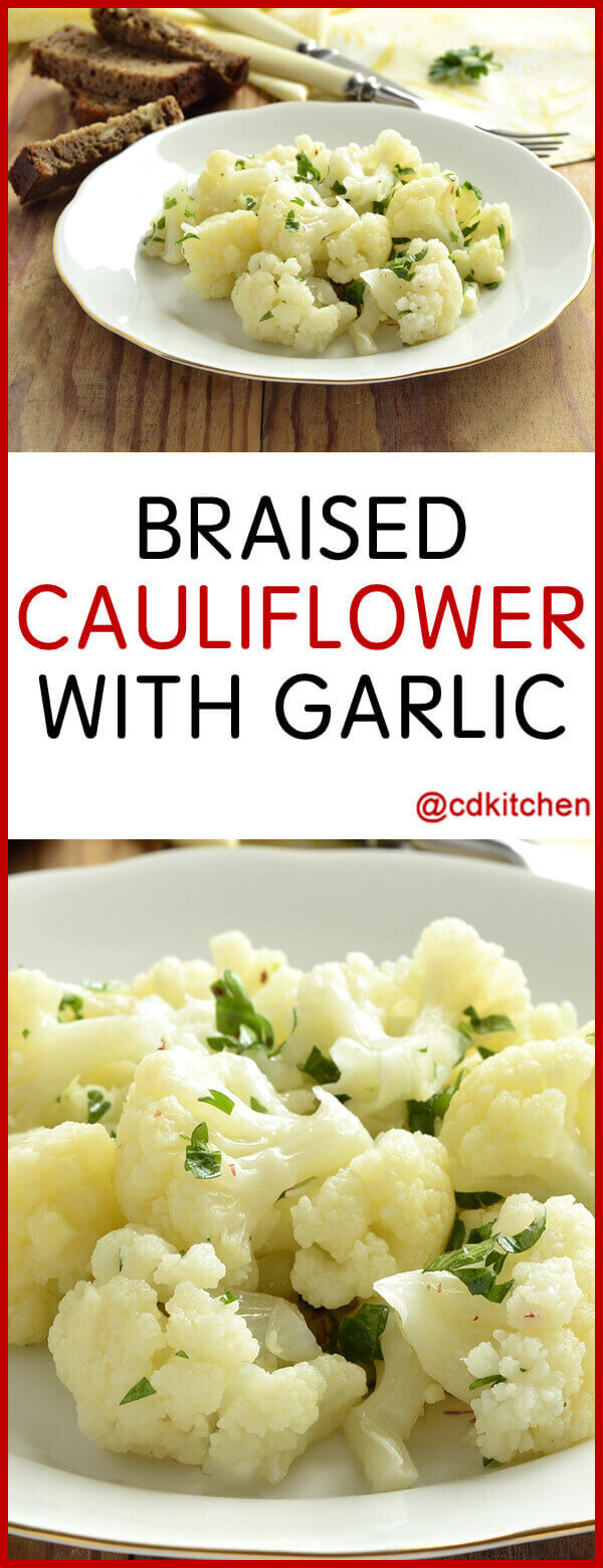 Braised Cauliflower With Garlic Recipe | CDKitchen.com