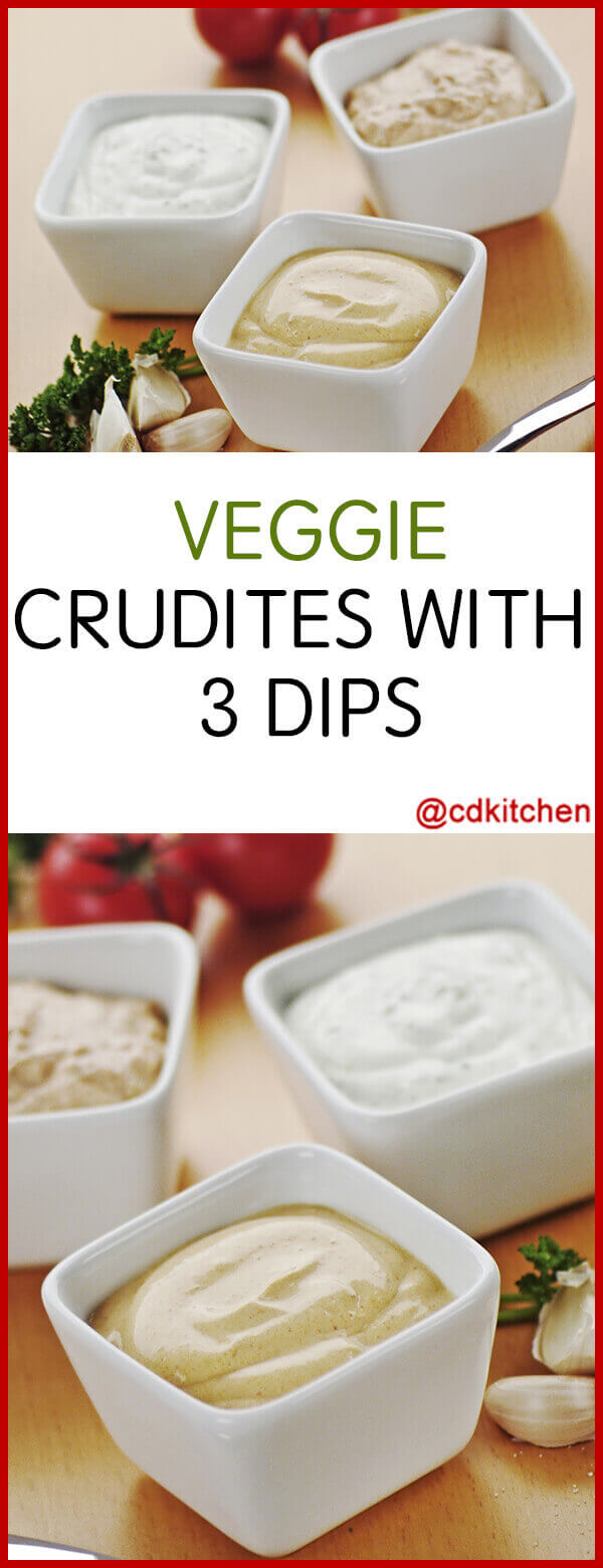 Veggie Crudites With Three Dips Recipe