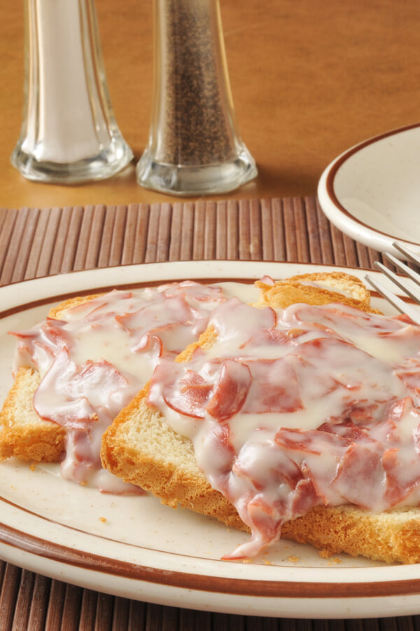 Creamed Chipped Beef on Toast Recipe | CDKitchen.com