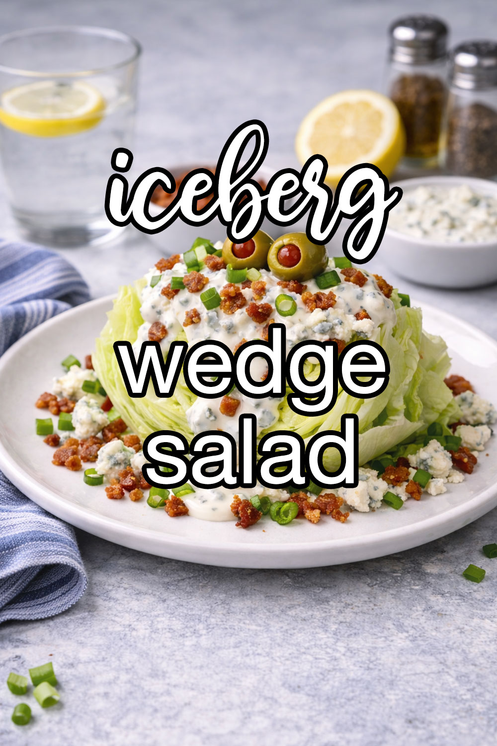 Iceberg Wedge Salad With Bacon Blue Cheese Dressing Recipe