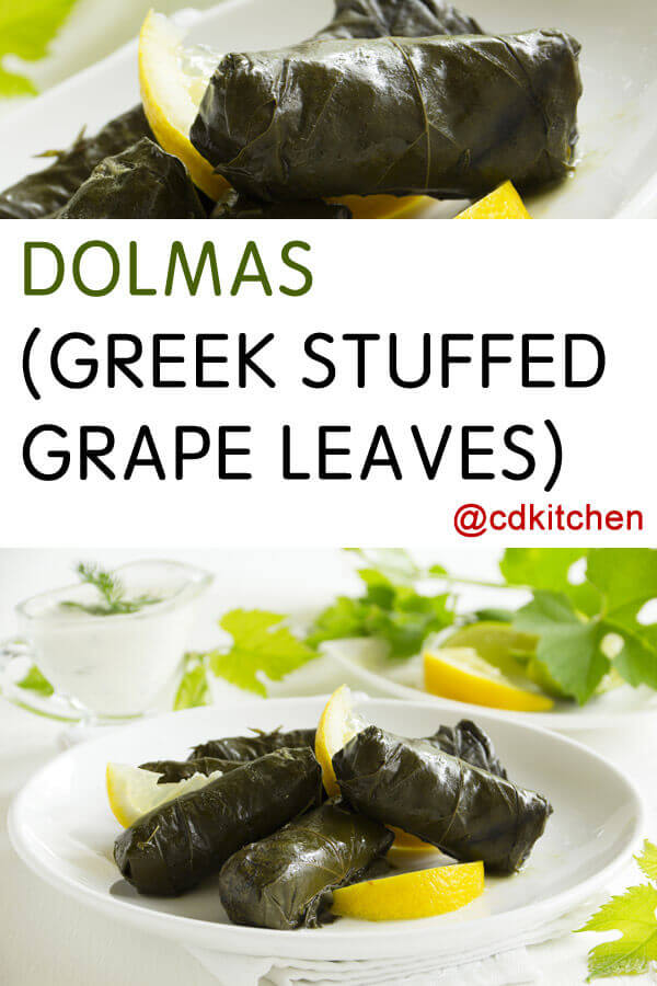 Dolmas - Greek Stuffed Grape Leaves Recipe | CDKitchen.com