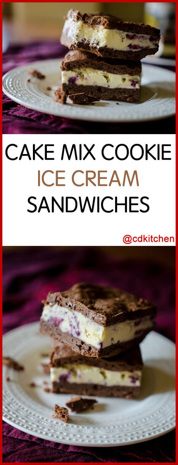 Cake Mix Cookie Ice Cream Sandwiches Recipe