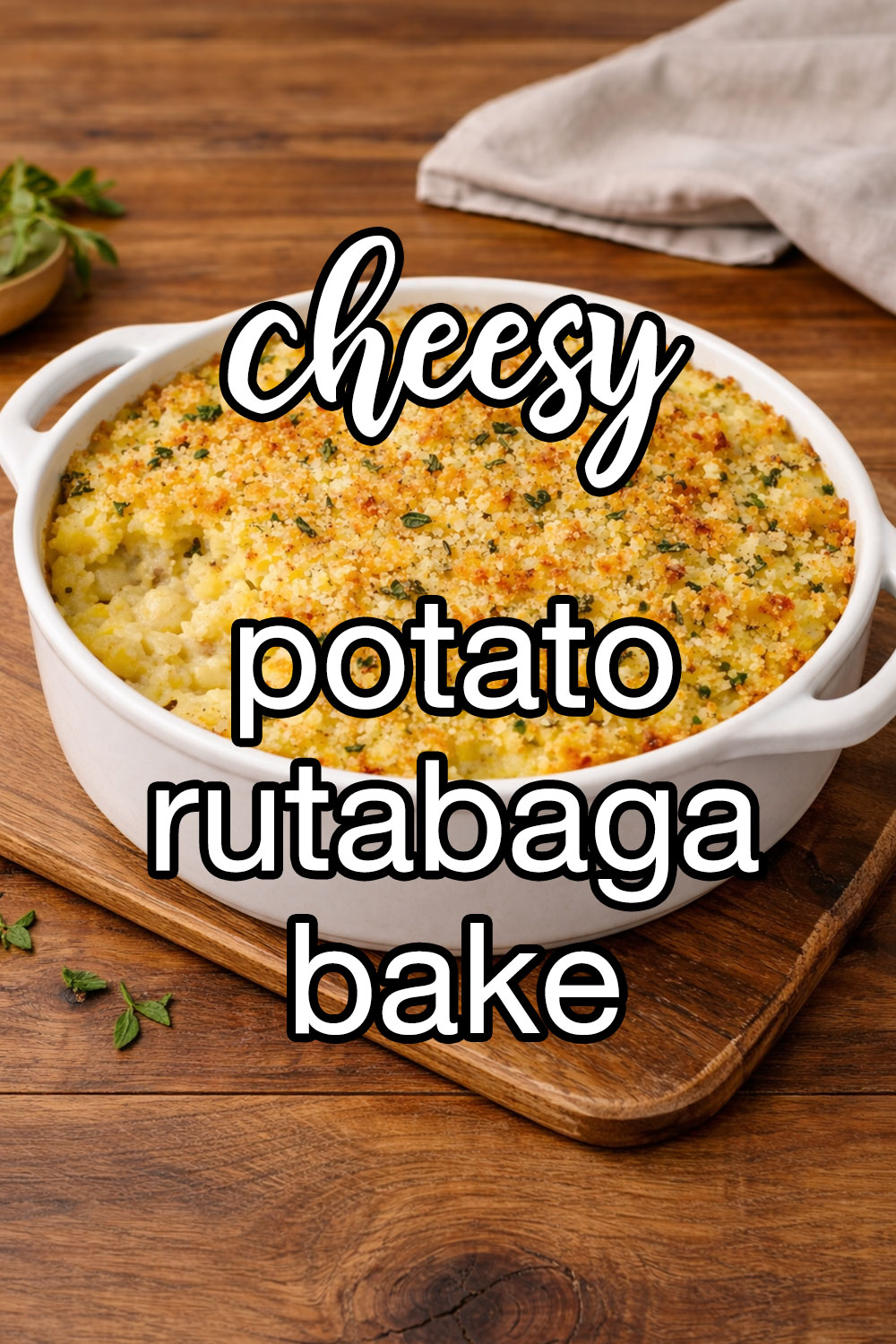 Cheesy Potato Rutabaga Bake Recipe