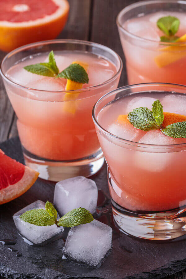 ruby red grapefruit juice shooters