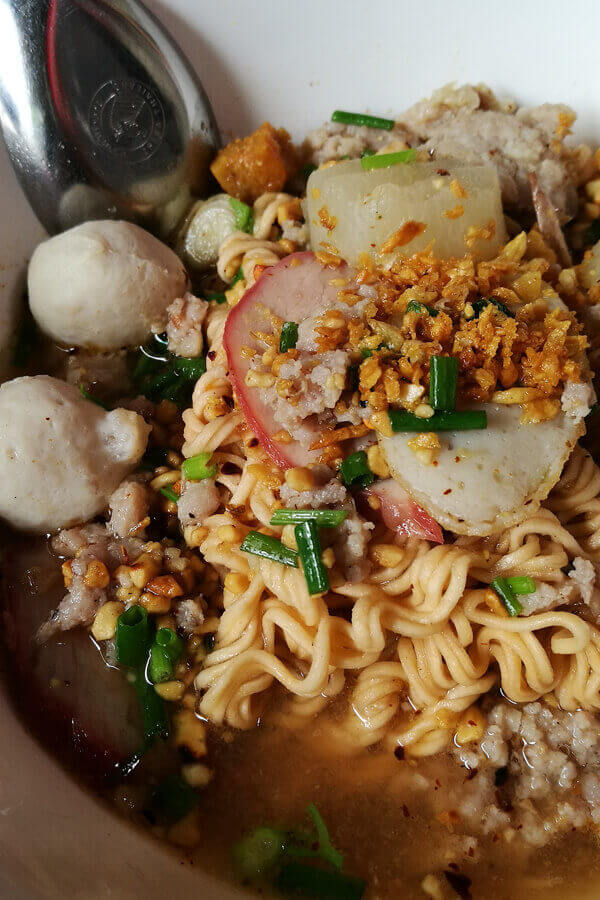 Mee Swa Soup With Ground Pork And Fish Balls Recipe | CDKitchen.com