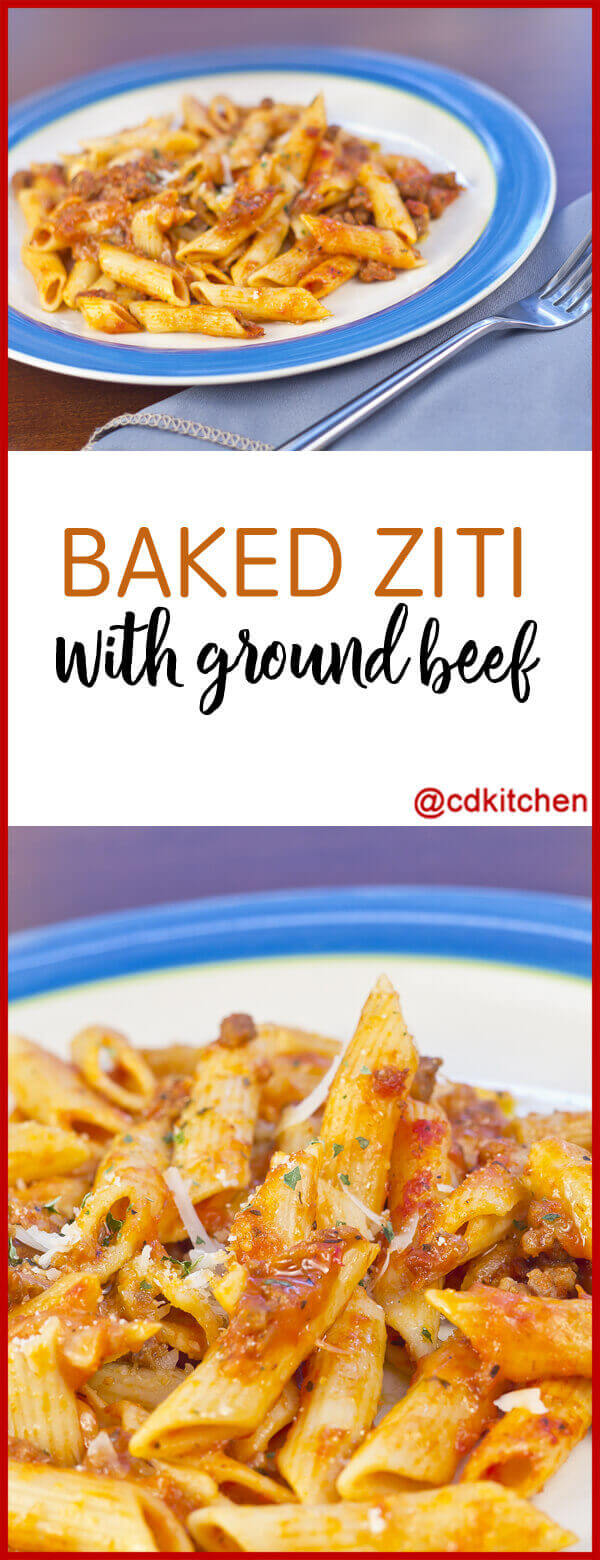 Baked Ziti With Ground Beef Recipe | CDKitchen.com