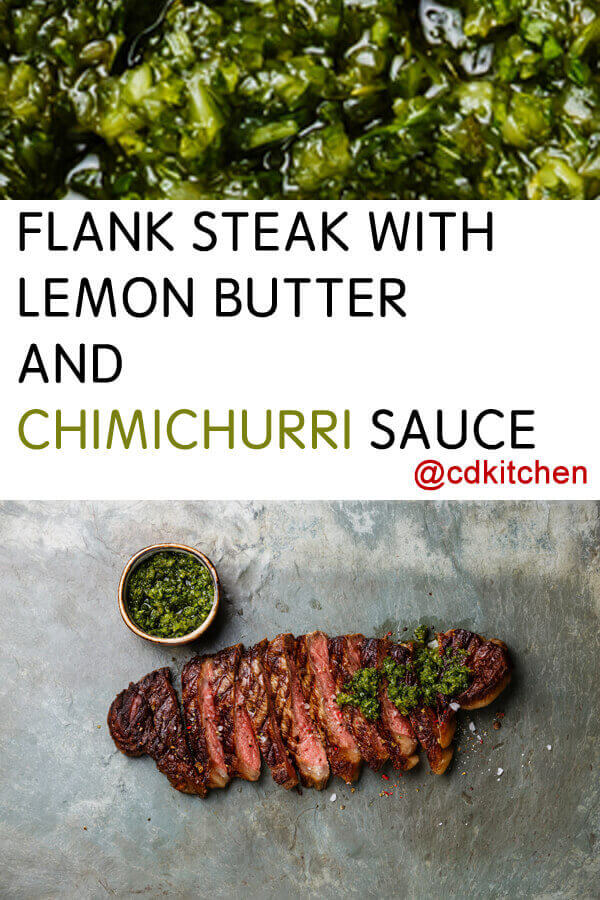 Flank Steak with Lemon Butter and Chimichurri Sauce Recipe