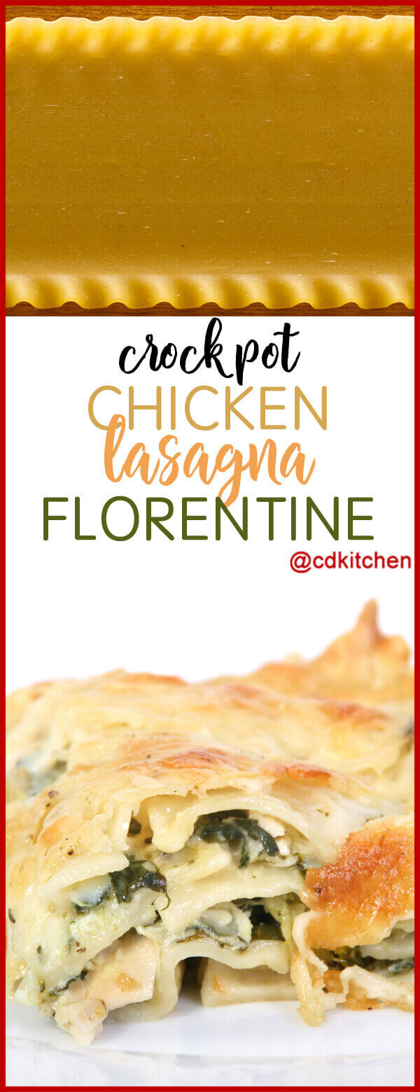 Crock Pot Chicken Lasagna Florentine Recipe Cdkitchen Com