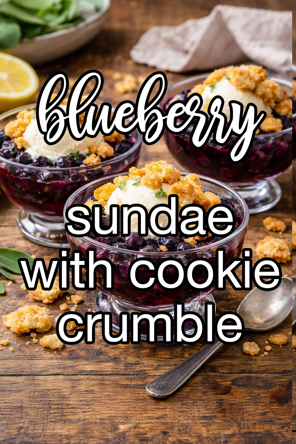 Sage Blueberry Sundae with Sugar Cookie Crumble Recipe