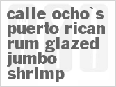 recipe for calle ocho's puerto rican rum glazed jumbo shrimp with crispy onions and avocado salad