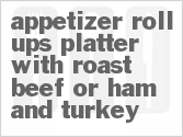 Appetizer Roll-Ups Platter With Roast Beef or Ham And Turkey