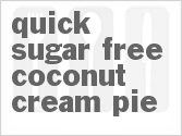 recipe for quick sugar-free coconut cream pie