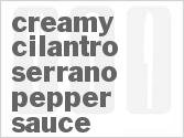 recipe for creamy cilantro-serrano pepper sauce