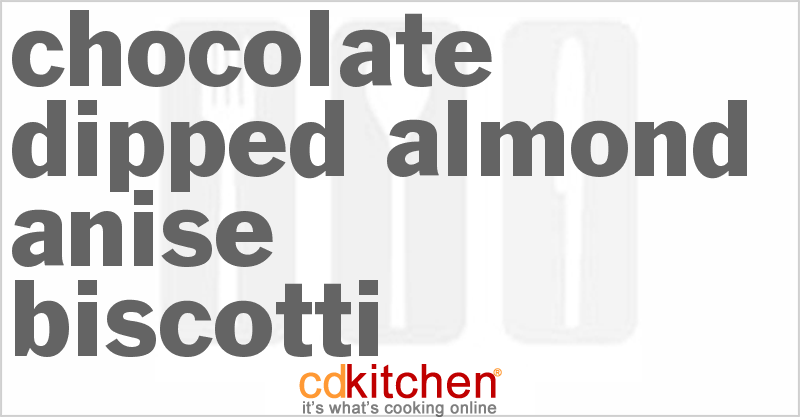 Chocolate Dipped Almond Anise Biscotti - CDKitchen.com