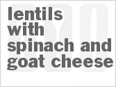 recipe for lentils with spinach and goat cheese