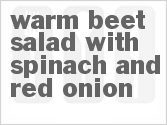 recipe for warm beet salad with spinach and red onion