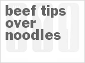 Beef Tips over Noodles