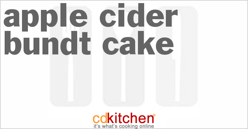 Apple Cider Bundt Cake - CDKitchen.com