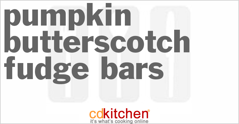 Pumpkin Butterscotch Fudge Bars - CDKitchen.com