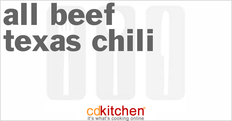 All Beef Texas Chili - CDKitchen.com