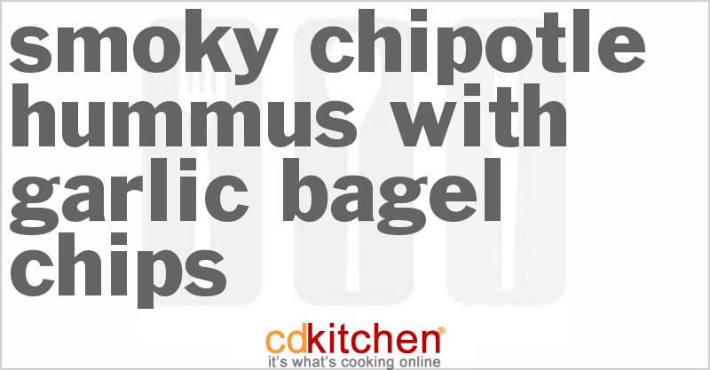 Smoky Chipotle Hummus With Garlic Bagel Chips - CDKitchen.com