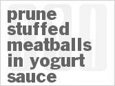 recipe for prune-stuffed meatballs in yogurt sauce