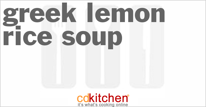 Greek Lemon-Rice Soup - CDKitchen.com