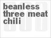 recipe for beanless three meat chili