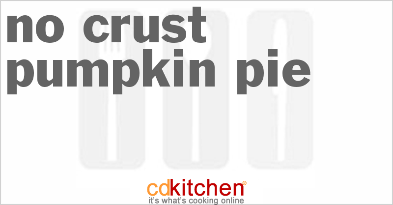 No Crust Pumpkin Pie Recipe | CDKitchen.com