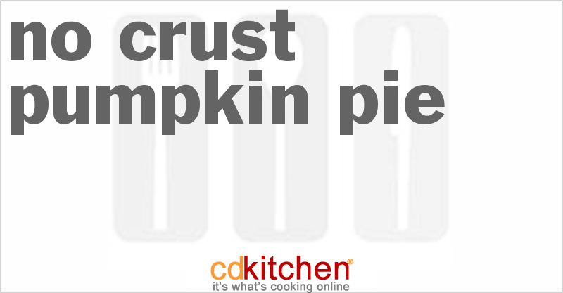 No Crust Pumpkin Pie - CDKitchen.com