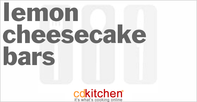Lemon Cheesecake Bars - CDKitchen.com