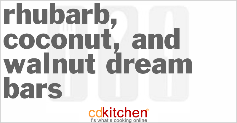 Rhubarb, Coconut, and Walnut Dream Bars - CDKitchen.com