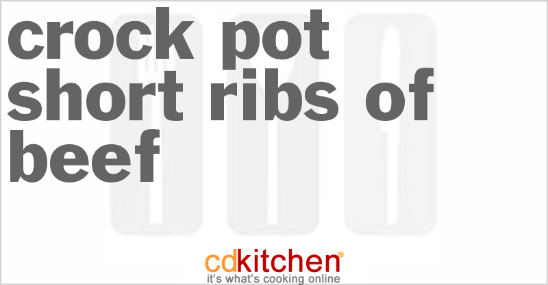 Short Ribs Of Beef - CDKitchen.com